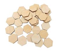 Niniang 100 PièCes en Bois Hexagone en Bois de HêTre pour Projet de Bricolage Arts Craft PrêT à Peindre ou DéCorer (25Mm)