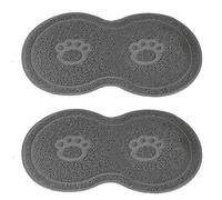 Niniang 2X la Nourriture pour Animaux Tapis PVC ÉTanche Antidérapant Tapis d'alimentation pour Animaux de Compagnie Plateau d'alimentation Convient pour et Chiens (Gris)
