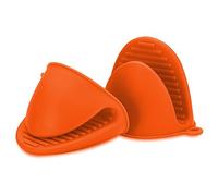 Niniang 2X Mini-Mitaines de Four Anti-BrûLure RéSistants à la Chaleur en Silicone pour la Cuisson des PoignéEs, du Porte-Casserole et des Maniques Orange