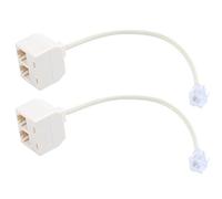Niniang 2X RJ11 6P4C Fiche 2X Port Jack M/F Splitter Adaptateur de Telephone Cable Beige