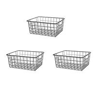 Niniang 3X Panier Filaire en Fer Creux, Paniers de Rangement Panier en Métal sans Interligne Organisateur de Cuisine de Salle de Bain Noir