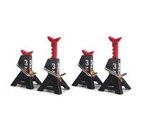 Niniang 4 Pièces MéTal 3 Tonnes Simulé Jack Hauteur Réglable Réparation Support ScèNe Outil de Levage Jack pour 1/10 TRX4 D90 CC01 RC Voiture d'escalade Noir(Modèle de Jouet)