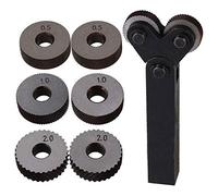 Niniang 7 Pièces séries ensemble d'outils de moletage à double roue 0.5mm 1mm 2mm ensemble de roues linéaires ensemble de tour en acier outil de moletage de roue