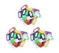 Niniang 96X étiquettes D'Identification de Porte-Clés en Plastique Multicolores Porte-Clés étiquettes de Bagages avec Porte-Clés à Anneau Fendu