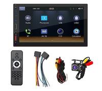 Niniang Autoradio Stéréo Double DIN 7 Pouces CarPlay Android Auto Mirror-Link, Android Auto Mirror-Link, Caméra Radio Bluetooth USB
