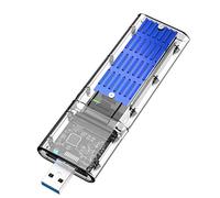 Niniang Boîtier Ssd Externe M.2 Ngff Sata Haute Vitesse Usb3.0 Gen1 5 GB/S Boîtier de Disque Dur Ssd Sata Transparent pour Pc Bleu