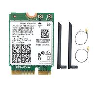 Niniang Carte WiFi 9560NGW + 2XAntenne 1730Mbps AC sans Fil 9560 2.4G+5G BT 5.0 802.11Ac M.2 CNVI 9560NGW Adaptateur sans Fil