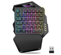 Niniang Clavier de sans Fil MéCanique à Une Main Mini ContrôLeur de de Clavier Portable RéTro-éClairé RGB pour PC Gamer