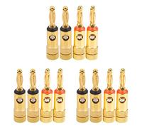 Niniang Fiches Banane PlaquéEs Or 2 Rouge 2 Noir 4 mm 12 Pcs LL68-4BP1