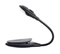Niniang Mini-lampe de livre brillante a pince flexible Lampe de livre de lecture a DEL pour voyage avec porte-livre blanche Petite lampe de table Petits cadeaux Gris
