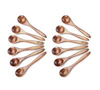 Niniang Petites Cuillères En Bois, Cuillère à Café En Bois 12 Pièces pour la Cuisson de Petites Cuillères à Condiments, Mini Cuillère à Miel En Bois pour Un Usage Quotidien