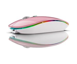 Niniang Souris sans Fil BT5.1 + 2,4 GHz avec Souris Jiggler, Souris Rechargeable 2,4 G, Déplaceur de Souris pour Ordinateur Compatible USB, Réutilisable, Facile à Utiliser, Rose