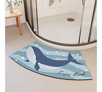 Niniang Tapis de Douche Incurvé Doux Lavable Antidérapant Résistant Tache Boue de Diatomée Absorbant Séchage Rapide pour Salle de Bain Toilette Baignoire Blue 7 40X75cm/15.75X29.53in