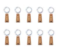 Ninight Guirlande lumineuse 15 LED en liège pour bouteille de vin, fée, fil de cuivre, éclairage étoilé à piles pour bricolage de Noël, Halloween, fête de mariage, intérieur et extérieur 10 Pack-Cool White