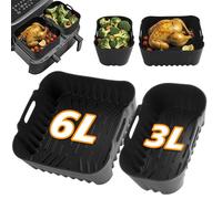 Ninipie Air Fryer Moule Silicone Pour Philips Série 3000 und 5000 Dual Basket 3L/6L, Réutilisable Plat Air Fryer Silicone Accessoires Pour Philips Air Fryer NA350/00 Friteuse à Air Double 9 Litres