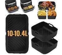 Ninipie Moule Silicone Accessoires Air Fryer pour Ninja Foodi Flex 10,4 L AF500EUCP, 3PCS Plat Silicone pour Airfryer Cosori Twinfry 10L & Ninja Friteuse à Air AF500EUWH/AF500EU