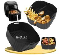 Ninipie Moule Silicone Air Fryer Accessoires pour Russell Hobbs Airfryer xxL 8L, 3 Pièces Friteuse pour Russell Hobbs 8L SatisFry 27170-56, Réutilisable Friteuse Air Fryer Silicone Liners Mould