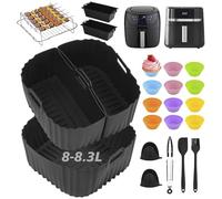 Ninipie Moule Silicone Air Fryer Accessoires pour Russell Hobbs Airfryer xxL 8L 8,3L 28 Pièces Friteuse pour Russell Hobbs 8L SatisFry 27170-56, Réutilisable Friteuse Air Fryer Silicone Liners Mould