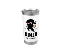 Ninja à l'entraînement, drôle, mignon et adorable, petit ninjutsu ninja Gobelet isotherme en acier inoxydable double paroi