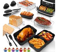 Ninja Af500eu & 10l Hot Air Fryer Accessories 20 Pack,Includes 1 X 10.4l Airfryer Silicone Insert And 2 X 5.2l Airfryer Inserts,Baking Tray And