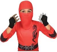 Ninja Ausrüstung Shuriken Kunai Couteau Carnaval Samouraï Artiste de combat Guerrier Dragon Costume Accessoire, couleur : noir / argent
