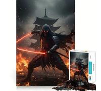 Ninja aux épées enflammées Puzzle Difficile de 1000 pièces pour Adultes Stimule la mémoire Jeu apaisant Découpe de qualité supérieure (38x26cm)