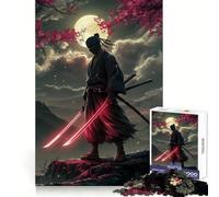 Ninja aux épées Lumineuses au Clair de Lune Puzzle de 1000 pièces pour Adultes Jeu Intelligent et Amusant à Assembler Ensemble Cadeau de Saison (38x26cm)