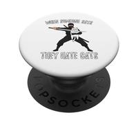 Ninja avec Un Chat Quand Quelqu'un Dit qu'ils détestent Les Chats PopSockets PopGrip Adhésif