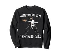 Ninja avec Un Chat Quand Quelqu'un Dit qu'ils détestent Les Chats Sweatshirt