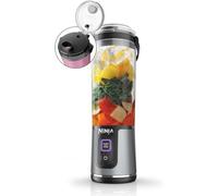 Ninja Blast BC151UKBK Mixeur portable avec couvercle étanche et bec verseur à gorgée, rechargeable, smoothies portables, boissons protéinées, mélange de glace et de fruits congelés, noir, 530 ml