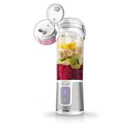 Ninja Blast Blender portable, 530 ml, couvercle résistant aux fuites et bec verseur, mini blender sans fil puissant, rechargeable, smoothies, shakes, mixe fruits et glaçons, blanc, BC151EUWH