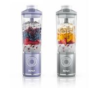 Ninja Blast Max, Duo Pack Blender portable, 2x Capacité de 570 ml, Rechargeable, 3 modes: crush, smoothie & manual, Facile à transporter, Lavable au lave-vaisselle, 1x Lavender + 1x Argent BC251EULS