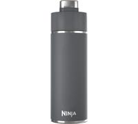 Ninja Thirsti Bouteille et flasque 530 ml avec couvercle étanche, conçue pour boissons gazeuses, chaudes et froides. Voyage/sport. Triple isolation, bouteille en acier inoxydable, Gris, DW1801EUUKGY