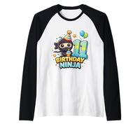 Ninja Boys Onze 11e Anniversaire Anniversaire 11ème fête Manche Raglan