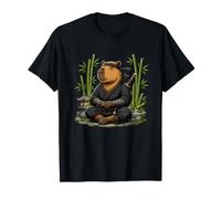 Ninja Capybara Méditation Bambou Samouraï Guerrier T-Shirt
