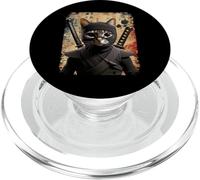 Ninja Cat Graphic Warrior Vintage Art Japonais Anime PopSockets PopGrip pour MagSafe