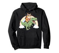 Ninja Cat Riding T Rex Dinosaure Rainbow Rex Saurus Chaton Sweat à Capuche