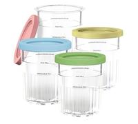 Ninja Creami Deluxe Lot de 4 pintes et couvercles de rechange de 24 oz compatibles avec les gammes NC501, NC500 sans BPA, passent au lave-vaisselle