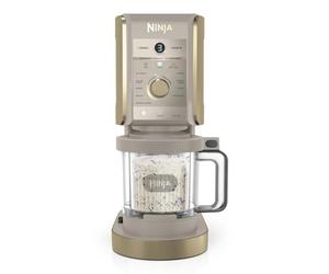 Ninja CREAMi Deluxe Machine a glace et sorbetière, 2 bacs, 10 fonctions, crème glacée, yaourts glacés, des milkshakes, des slush, Pièces amovibles lavables au lave-vaisselle, Stone/Or NC502EUSTGD