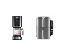 Ninja CREAMi machine à crème glacée et à desserts glacés, 7 programmes, 1,4L, NC300EU + Ninja Double Stack XL Friteuse sans huile, friteuse verticale à 2 tiroirs, SL400EU