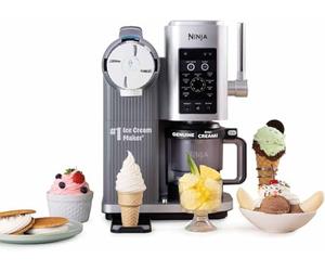 Ninja CREAMi NC701UK Swirl Machine à crème glacée avec 2 bacs 13 fonctions pour faire de la crème glacée, du gelato, du sorbet, des milkshakes et plus encore, option de mélange, argent platine