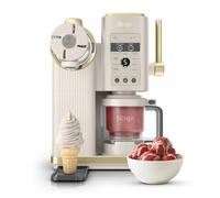 Ninja CREAMi Sorbetière Scoop and Swirl avec 2 pots, 13 modes NC701EUSTGD | pour réaliser crèmes glacées, glaces à l’italienne, gelatos, sorbets, milkshakes et plus, option Extra, Stone/Or