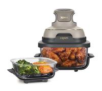 Ninja CRISPi Friteuse sans huile portable, 3,8L, 4-en-1 : Frire sans huile, Rôtir, Garder au chaud, Recroustiller, Design compact, 2 récipients avec couvercles, 1 700 W, Stone/or FN101EUSTGD