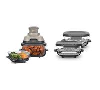 NINJA CRISPi Air Fryer Design Compact, 2 Capacités Interchangeables en Verre avec Couvercles, FN101EUSTGD + Ninja CRISPi 2 boites en verre sous vide TempWare plats XSKLIDPLT2EUUK