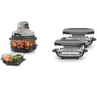 Ninja CRISPi Friteuse sans huile portable, 3,8L, 4-en-1 : Frire sans huile, Rôtir, Garder au chaud, Recroustiller, FN101EUST + Ninja CRISPi 2 boites en verre sous vide TempWare XSKLIDPLT2EUUK