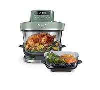 Ninja CRISPi PRO XL, Friteuse sans huile en verre, 5 modes de cuisson prédéfinis, avec contenants en verre CleanCrisp de 5,7 l et 2,3 l, couvercles de rangement, Vert mousse AS090EUGN