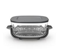 Ninja CRISPi récipient en verre TempWare 3,8 L avec couvercle, grand bol de friteuse sans huile résistant aux chocs thermiques pour préparer, cuire et stocker, couvercle sans bisphénol A XSKLIDPLTEUUK