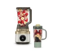 Ninja CrushBOSS Blender 2-en-1 personnel, 1 200 W, avec pichet XL 2,1 l, SmoothSense, 3 programmes intelligents, mug BlendBOSS 710 ml, broie la glace, Os et champagne LB301EUWH