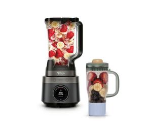 Ninja CrushBOSS Blender 2-en-1 personnel, 1 200 W, avec pichet XL 2,1 l, SmoothSense, 3 programmes intelligents, mug BlendBOSS 710 ml, broie la glace, Onyx LB301EUBK