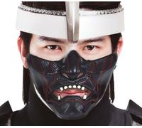 Ninja demi-masque guerrier samouraï design visage mystique Halloween art samouraï, couleur : multicolore